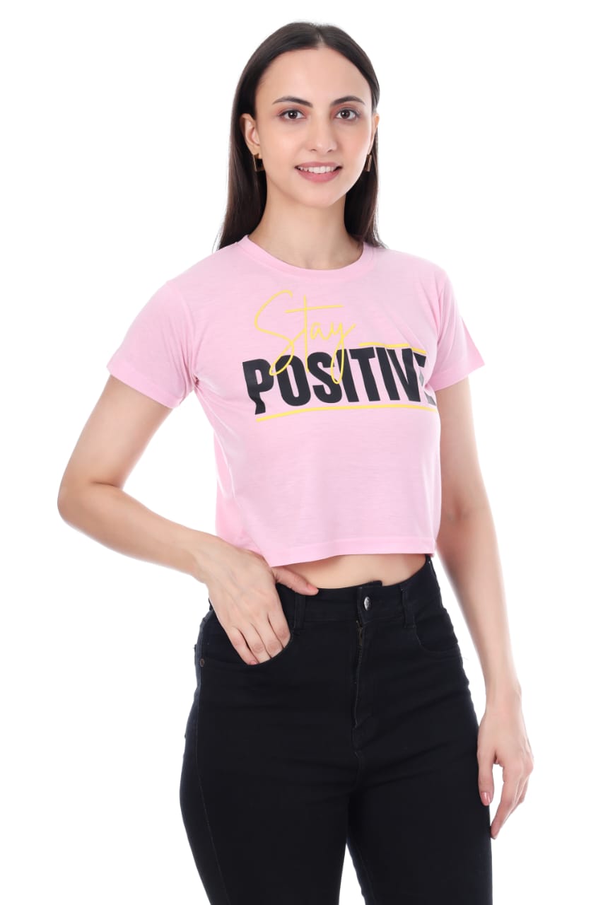 STAY POSITIVE GIRLS  CROP TOP