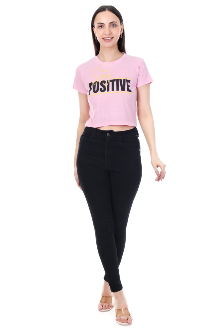 STAY POSITIVE GIRLS  CROP TOP