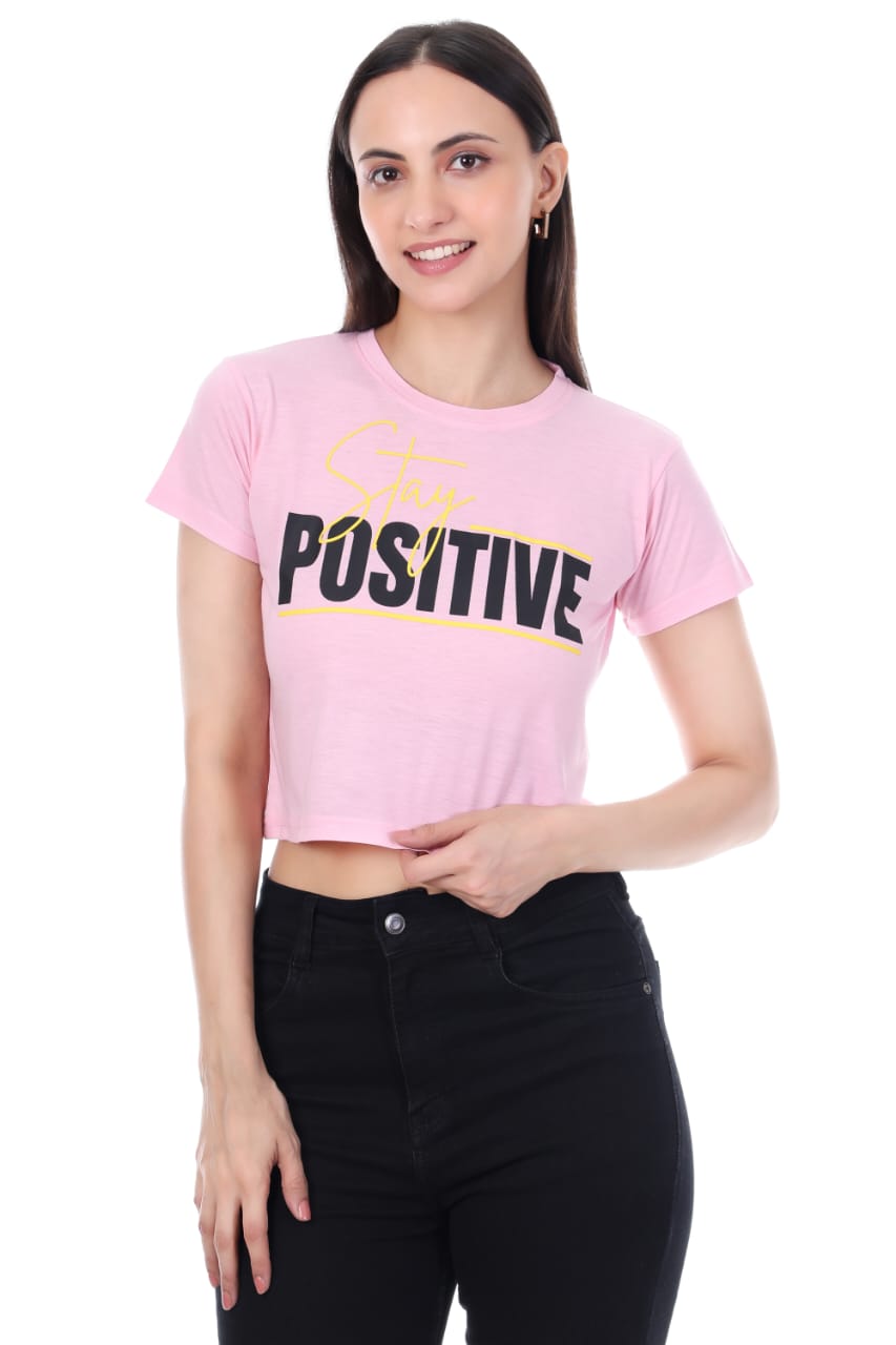 STAY POSITIVE GIRLS  CROP TOP
