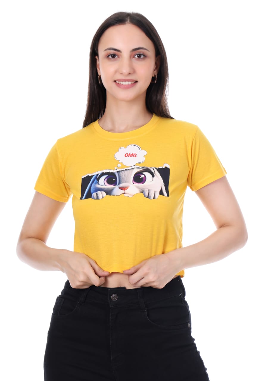 YELLOW  OMG GIRLS  CROP TOP