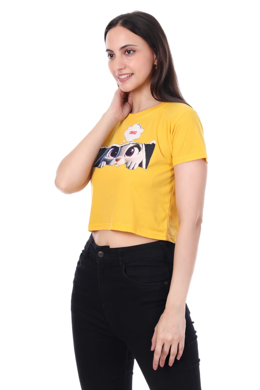 YELLOW  OMG GIRLS  CROP TOP