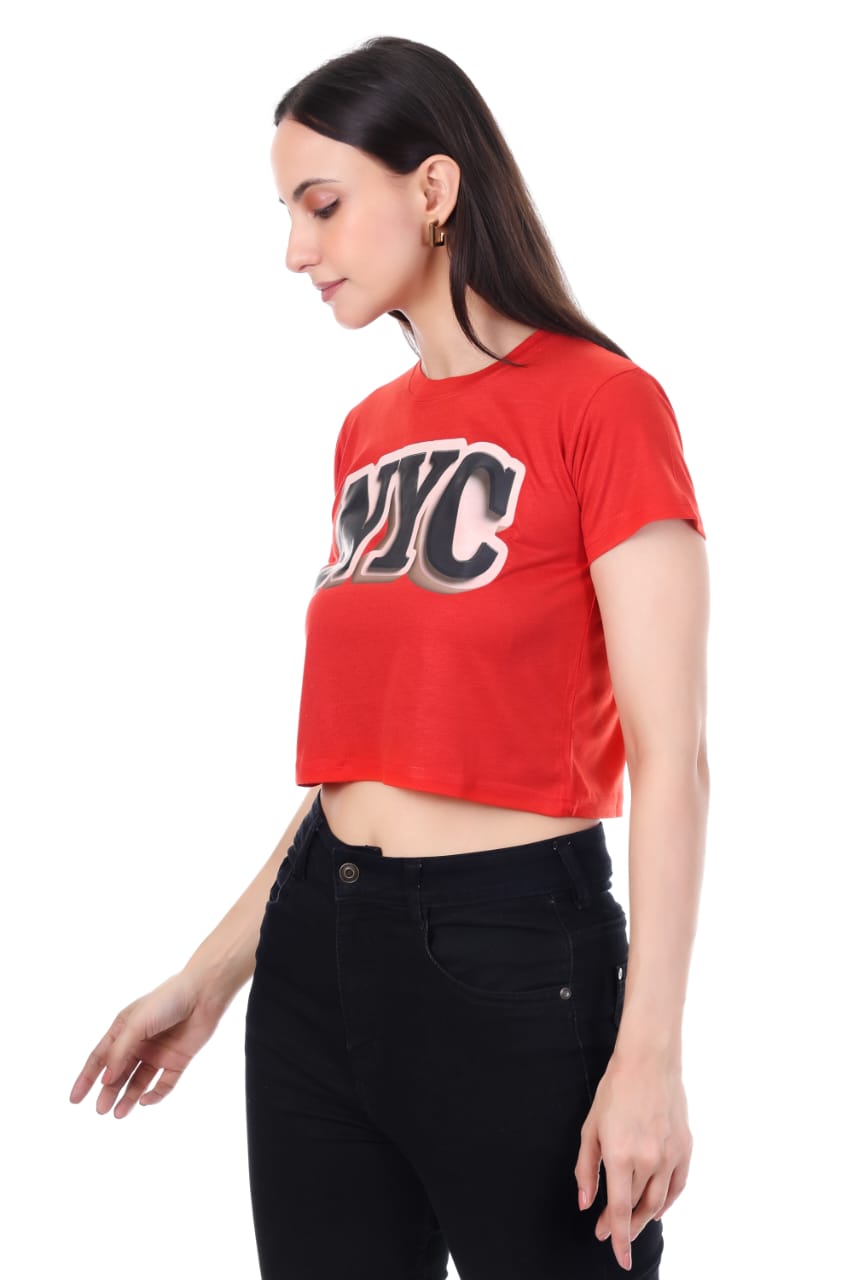 RED  NYC GIRLS  CROP TOP