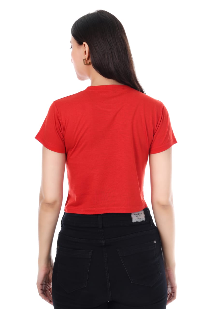 RED  NYC GIRLS  CROP TOP