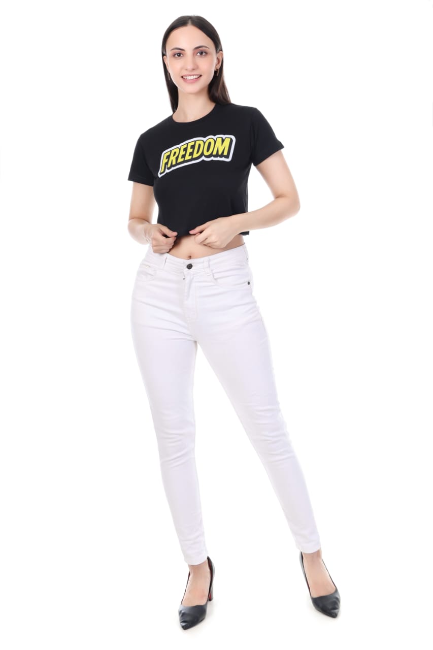 BLACK FREEDOM  CROP TOP