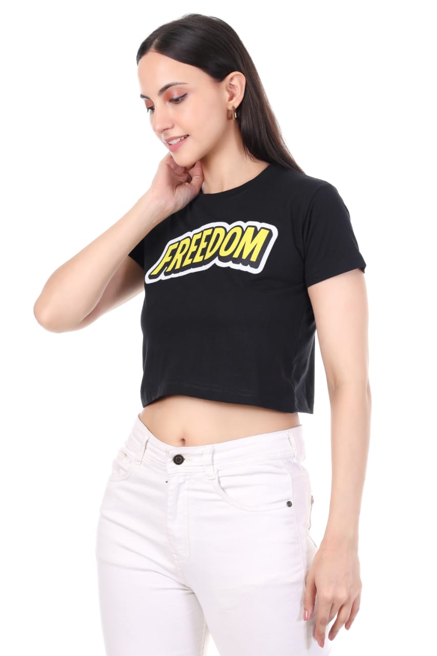 BLACK FREEDOM  CROP TOP