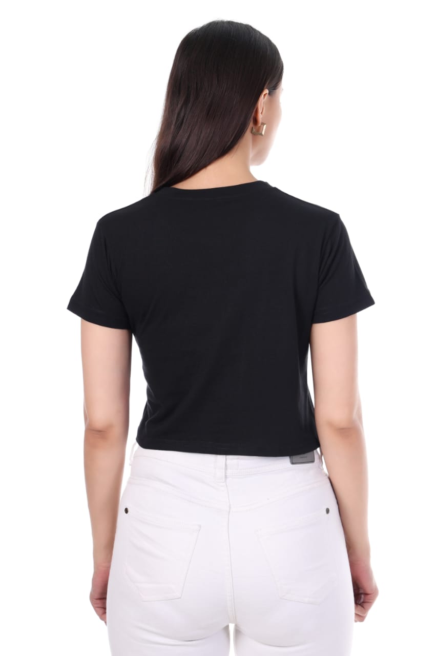 BLACK PLAY STATION GIRLS CROP TOP