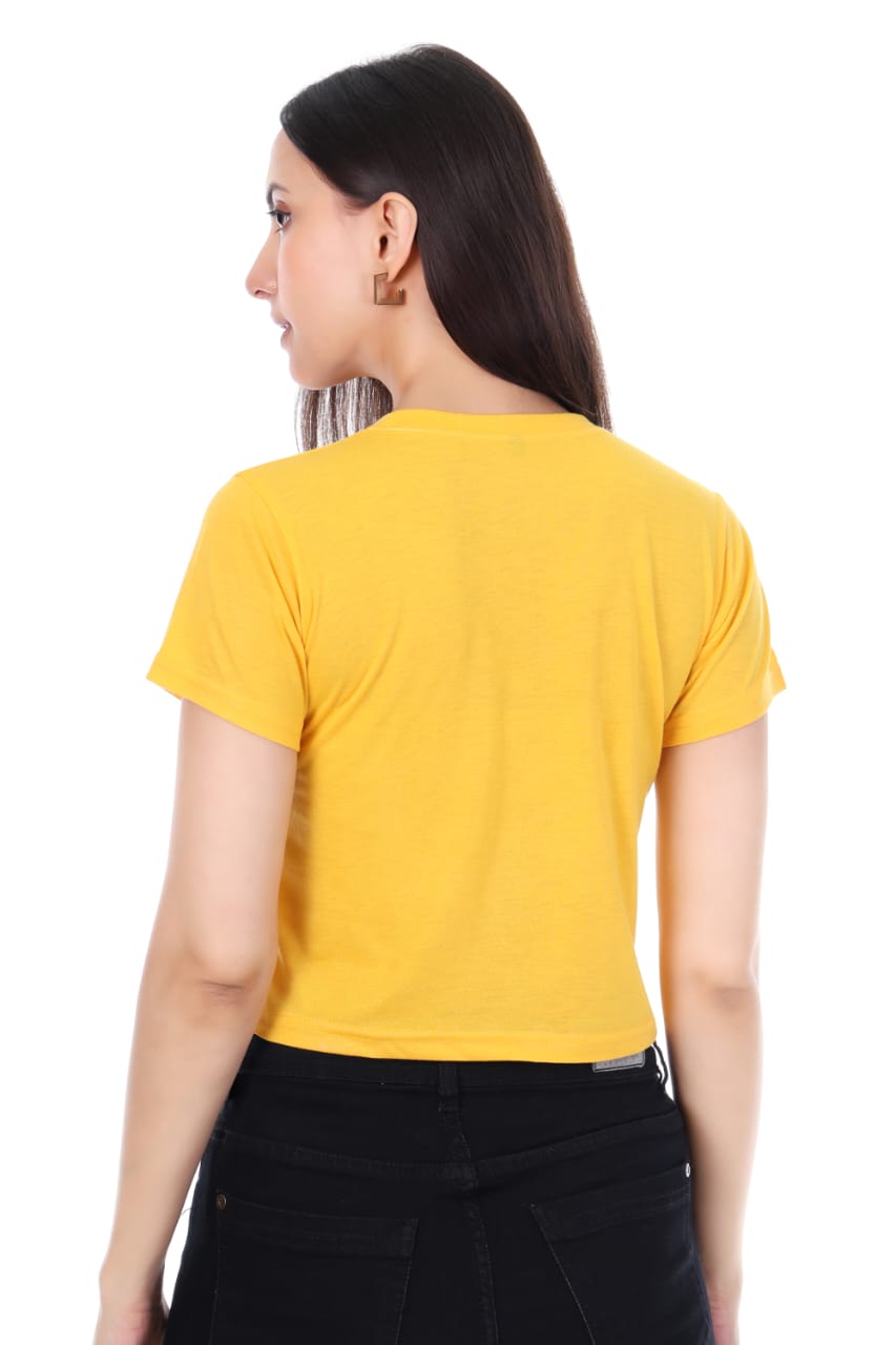 YELLOW ANGERY GIRL CROP TOP