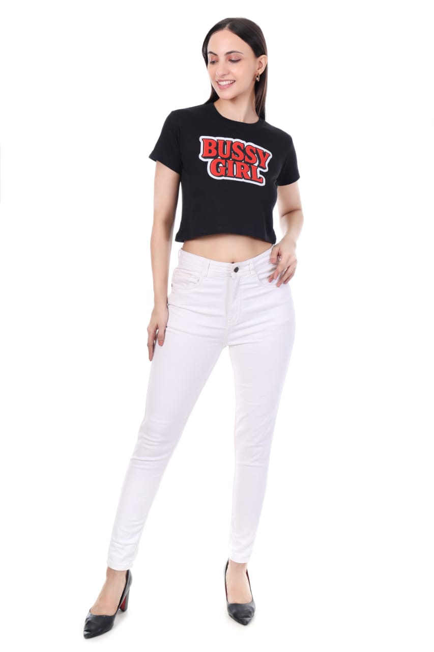 BLACK BUSSY GIRL CROP TOP